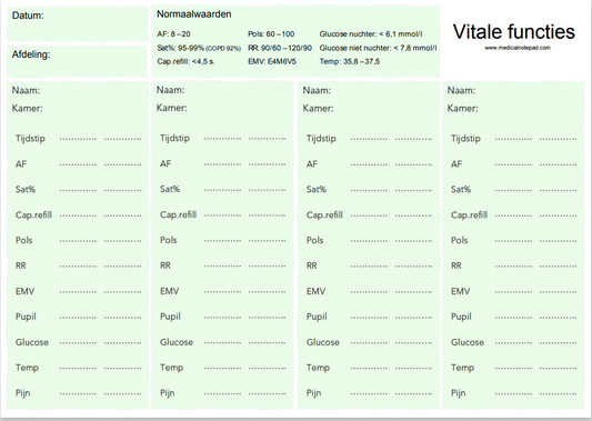 Vitale functies notepad A6